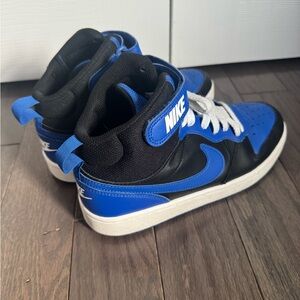 Nike Kids Court Borough Mid 2 'Black Game Royal' Sneakers 6.5